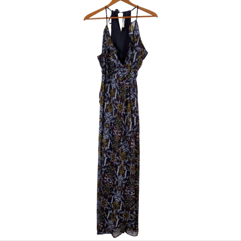 DEX Floral Maxi Dress Womens Medium Wrap Feminine Romantic Multicolor Cottage
